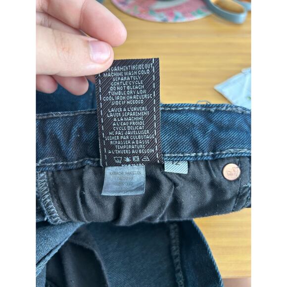 7 For All Mankind Jeans Size 12 Paxton Low Rise Grunge Straight Leg Festival - Picture 12 of 12